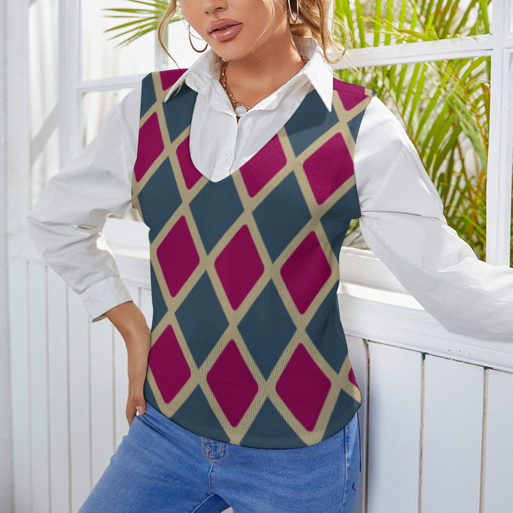 KSC's Custom Designs Women's Long Sleeve Button Knit Vest - 10 OPTIONS INSIDE