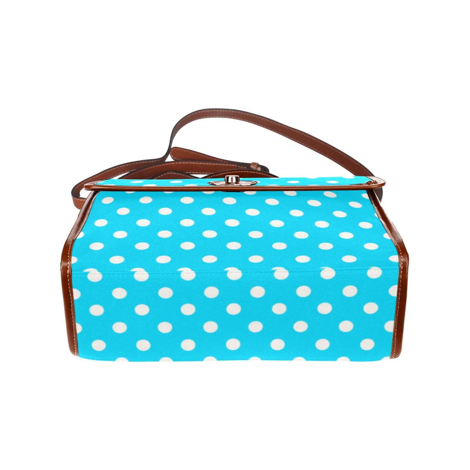 Shopksc.com Exclusive Baby Blue with White Polka Dots Geometric Pattern Designs Handbag Fashion 