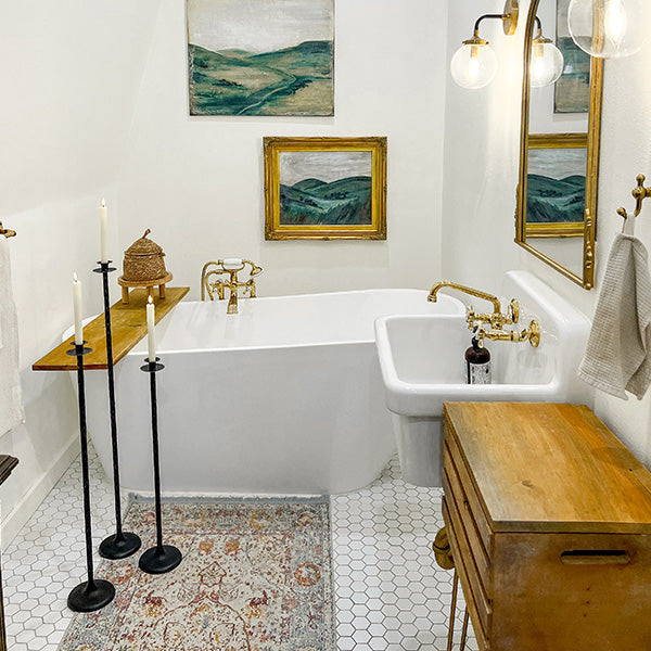 Tall Hand-Forged Cast Iron Floor Candle Holders, Set of 3