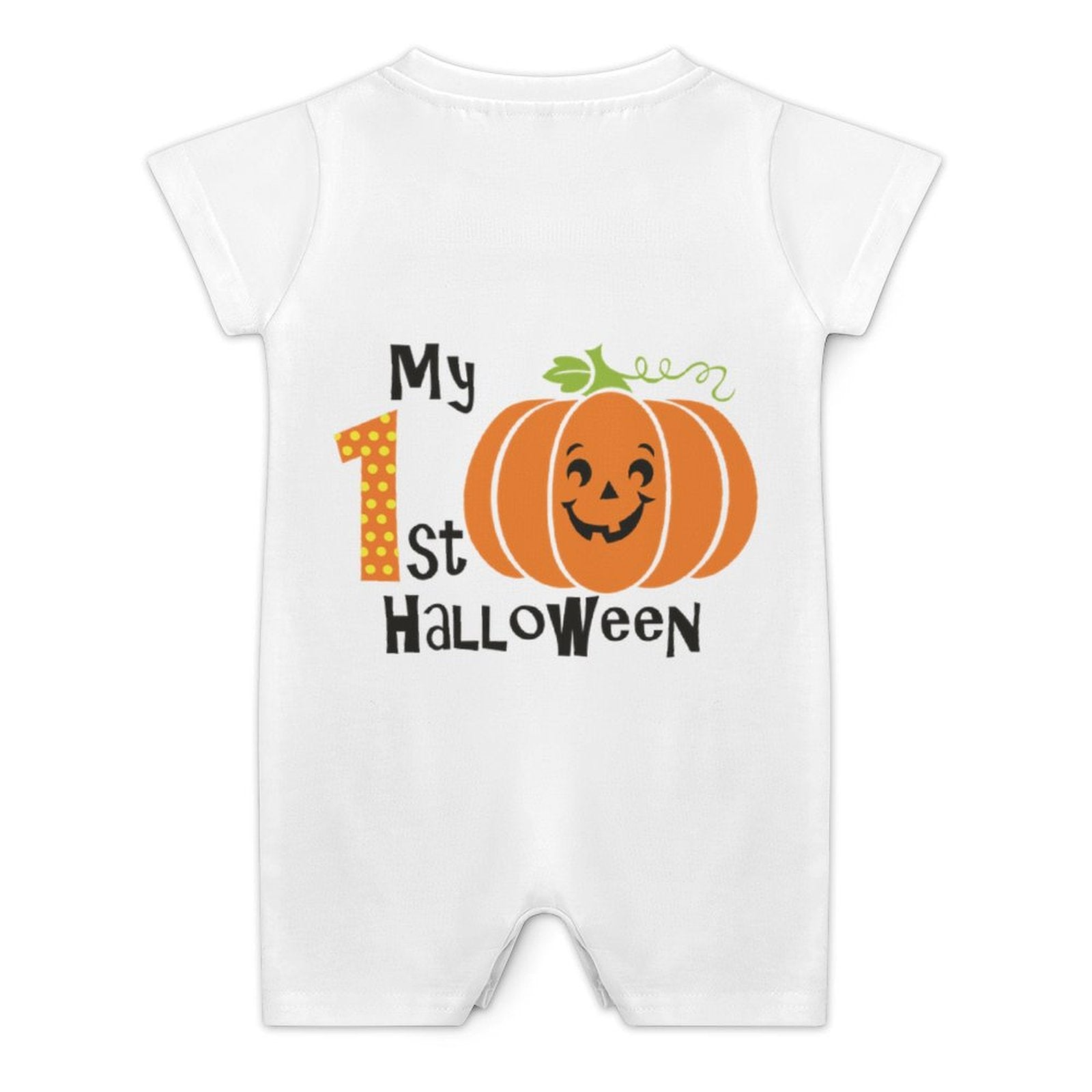 Baby My First Halloween White Onesie Romper Short Sleeve Baby Romper (PLR)