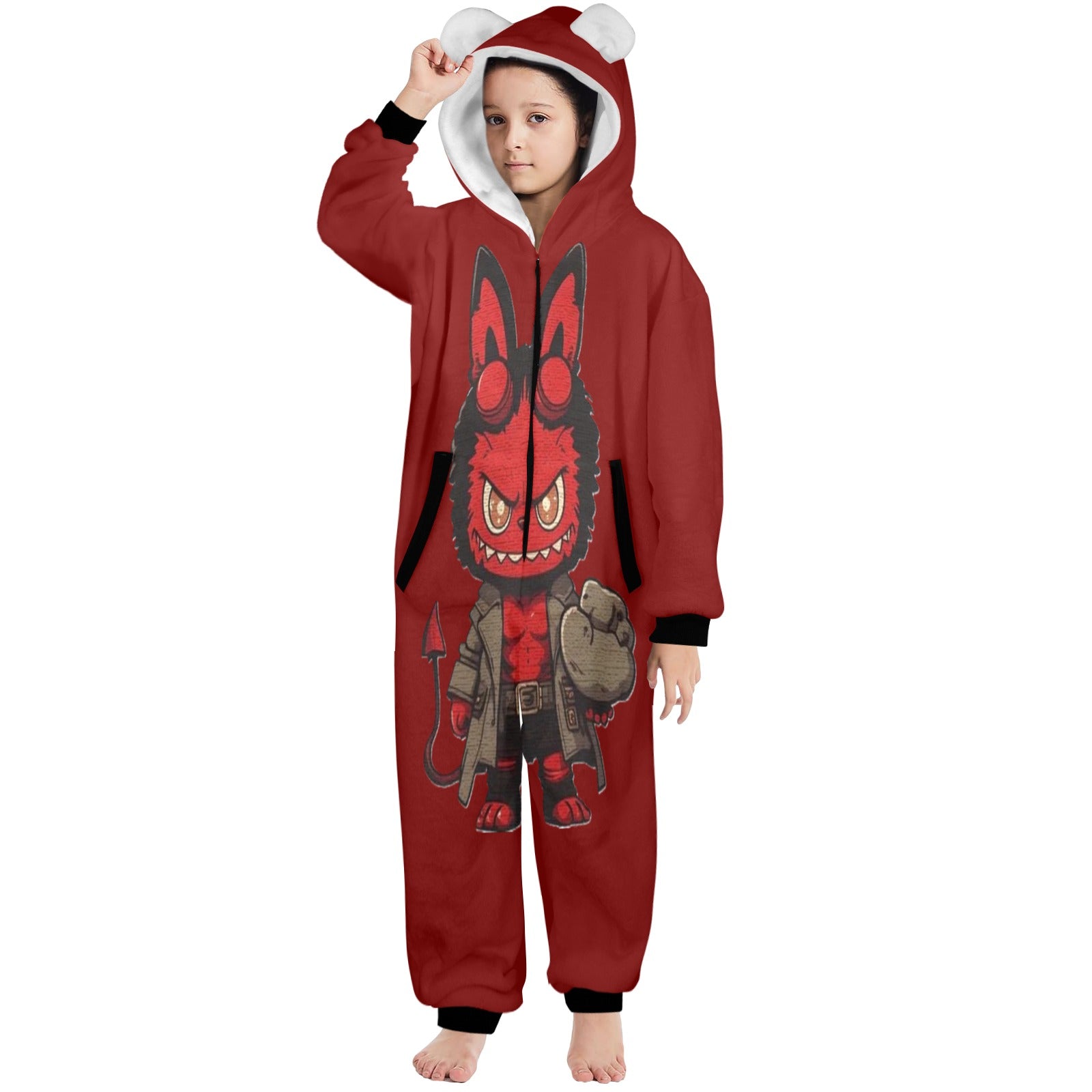 KSC's Halloween Big Kids Onesies (8 to 15 Years) Hellboy Labubu