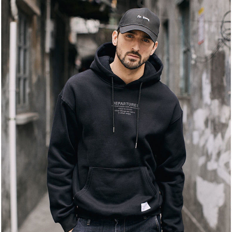New fleece hoodie men's hoodie trend thickened contrast color on the hoodie casual fashion hoodie