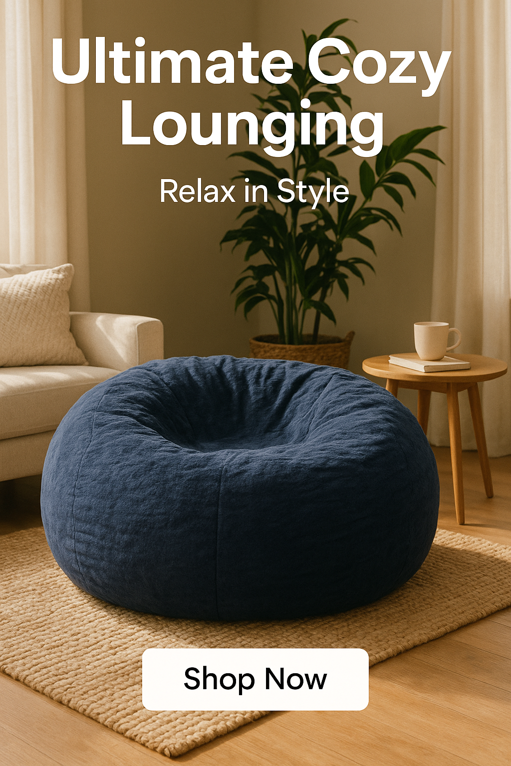 SuperSized Fluffy Comfy Cozy Bean Bag Chairs With Fill - 5ft, 6ft, or 7ft Giant Bean Bag Chair W Fill