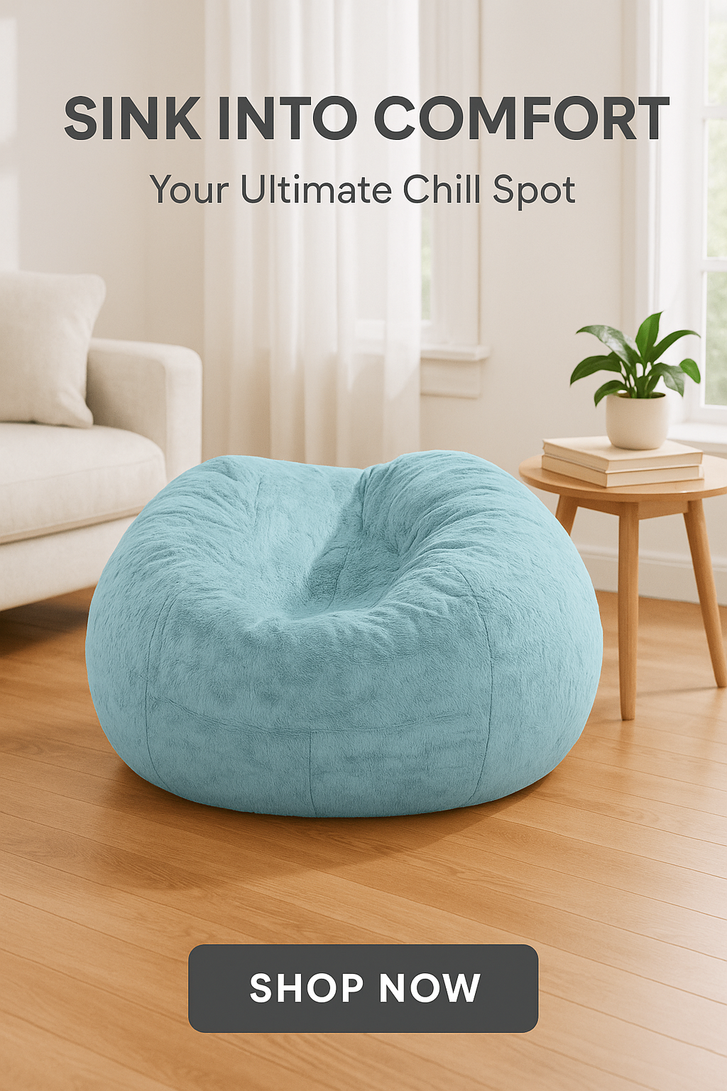 SuperSized Fluffy Comfy Cozy Bean Bag Chairs With Fill - 5ft, 6ft, or 7ft Giant Bean Bag Chair W Fill