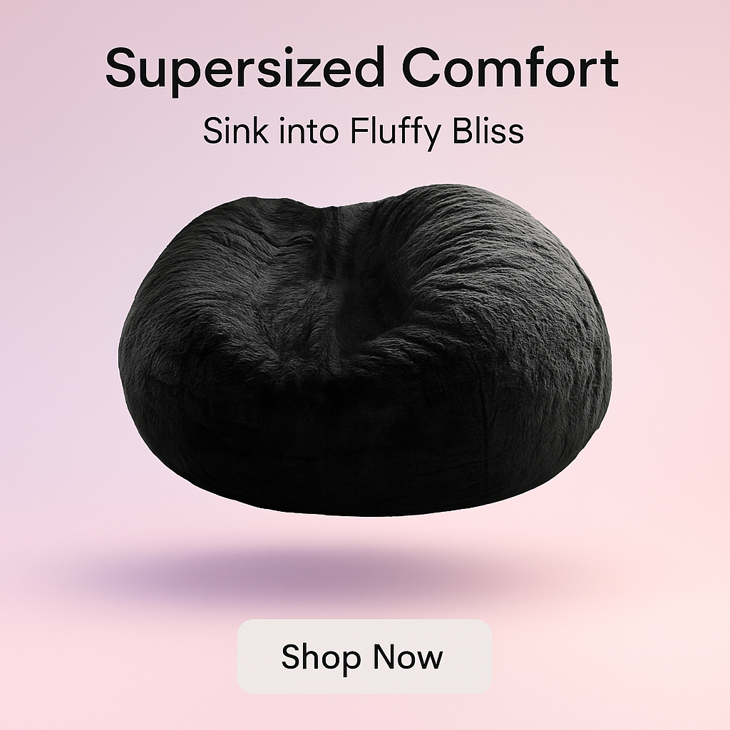 SuperSized Fluffy Comfy Cozy Bean Bag Chairs With Fill - 5ft, 6ft, or 7ft Giant Bean Bag Chair W Fill