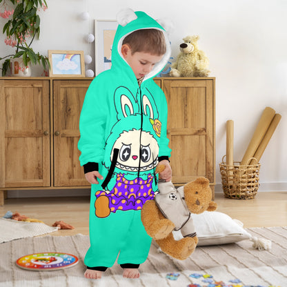 KSC's Exclusive Labubu Little Kids Unisex Onesie (2 to 7 years old) Teal Labubu Sitting