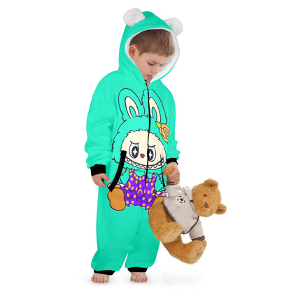 KSC's Exclusive Labubu Little Kids Unisex Onesie (2 to 7 years old) Teal Labubu Sitting