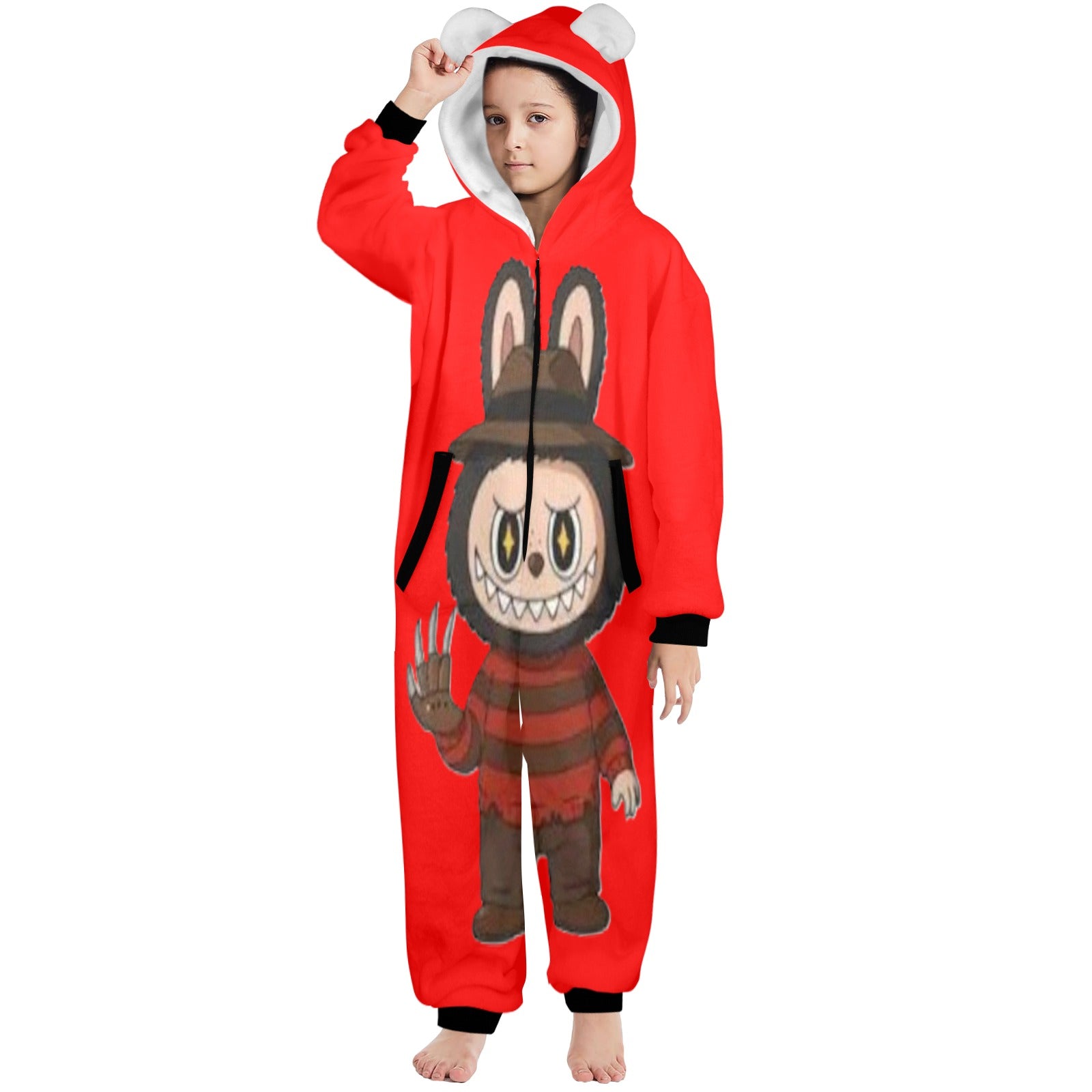 KSC's Halloween Big Kids Unisex Onesies (8 to 15 Years) Freddy Labubu)