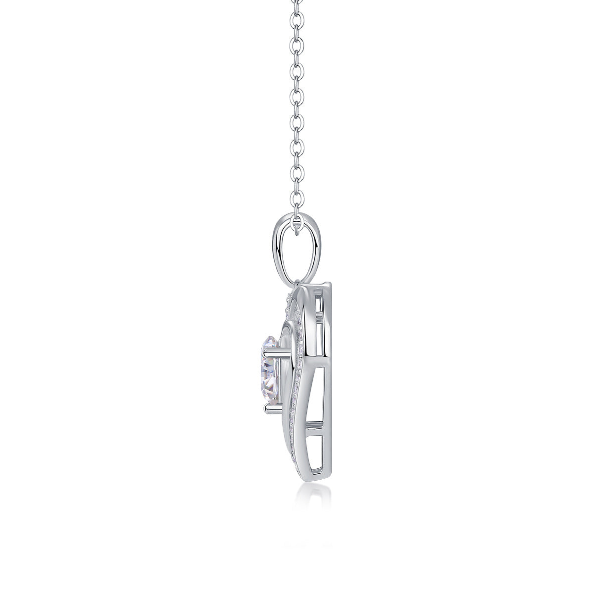 Luxurious Heart-Shaped Moshan Diamond Necklace