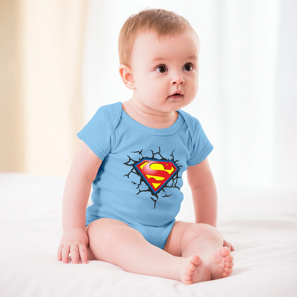 SUPER BABY PRINT DESIGNS BOYS Short -Sleeve Baby's Bodysuit - Super Boy/Man Prints