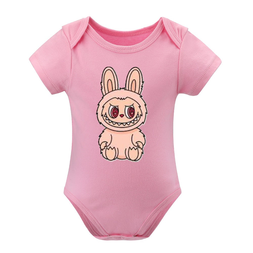 KSC's Cute Baby Labubu Girl Body Suit -Short -Sleeve Baby's Bodysuit