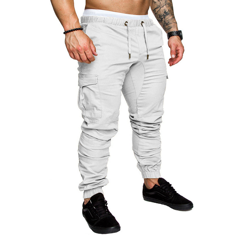 Fashion Men's Drawstring Adjustable Pocket Pants New Casual Men's Pants Jogging Slim Fit Striped Clothing