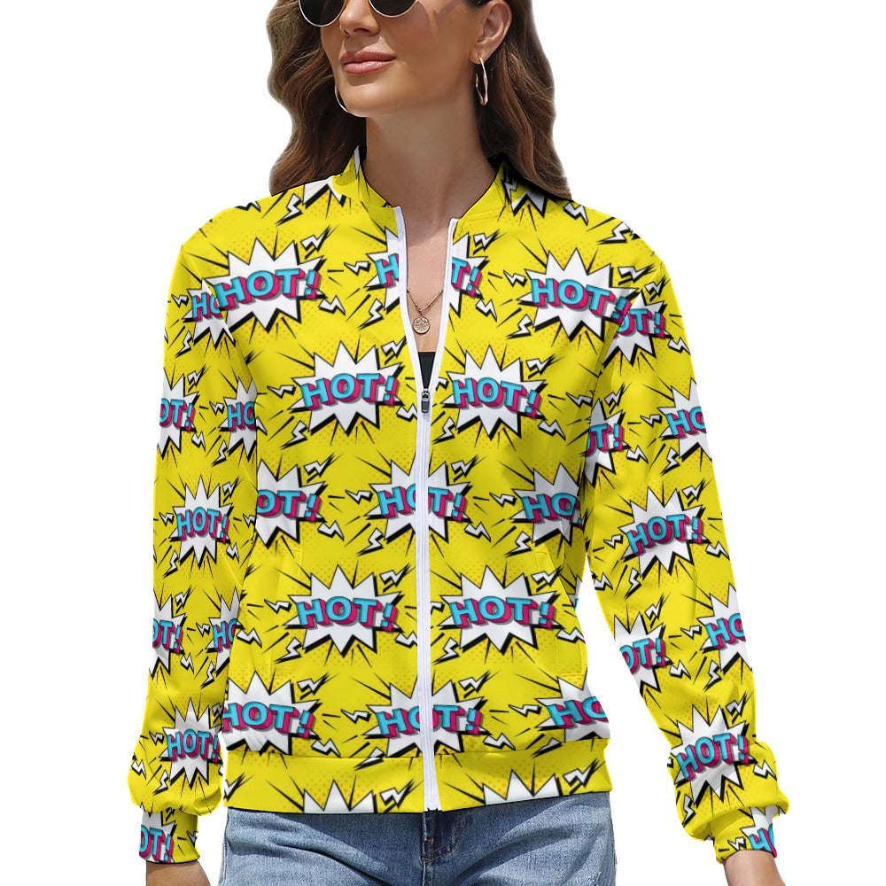 KSC's Limited Edition Pop Art Designs Women's Long Sleeve Zipper Jacket (10 Options) - KSC's Limited Edition Pop Art Collections