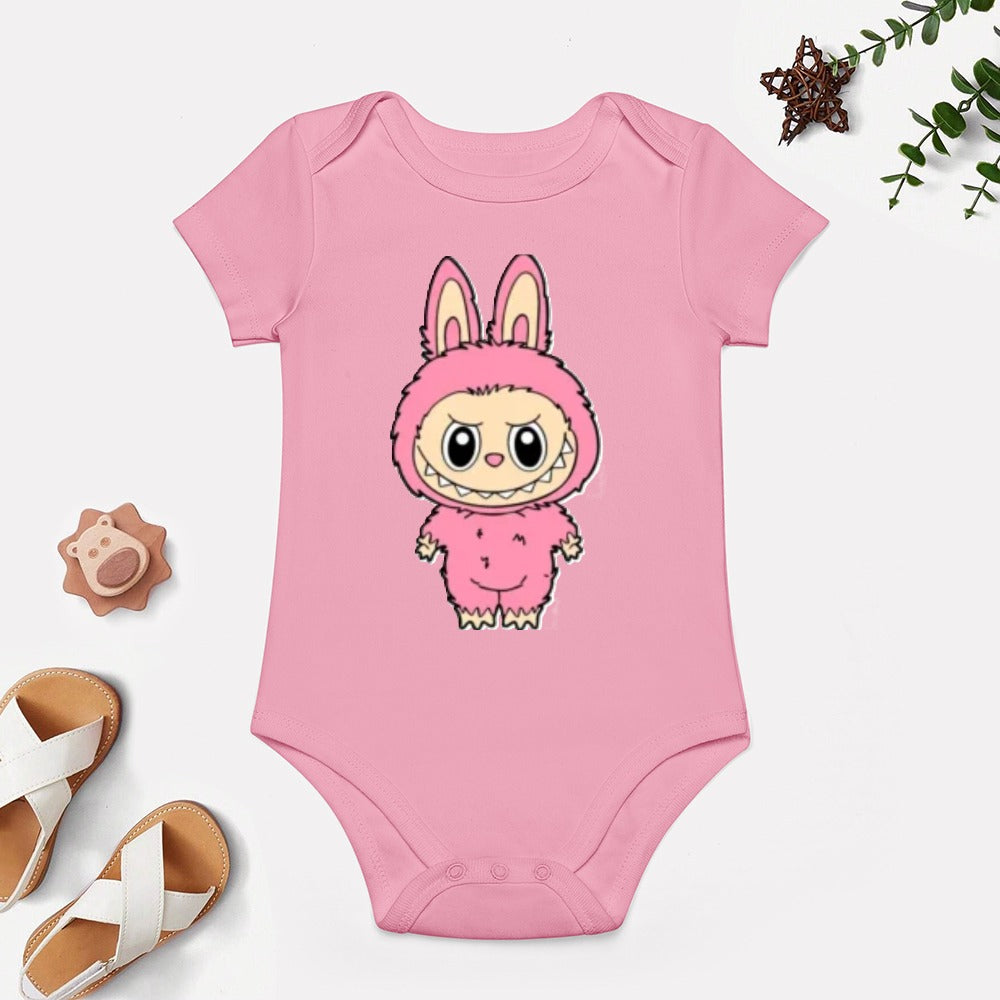 KSC's Cute Baby Labubu Girl Body Suit -Short -Sleeve Baby's Bodysuit
