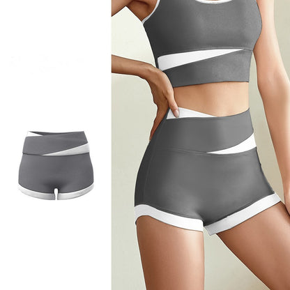 Imo's short, contrasting color, thin yoga wear, fashionable and beautiful back fitness clothes for women