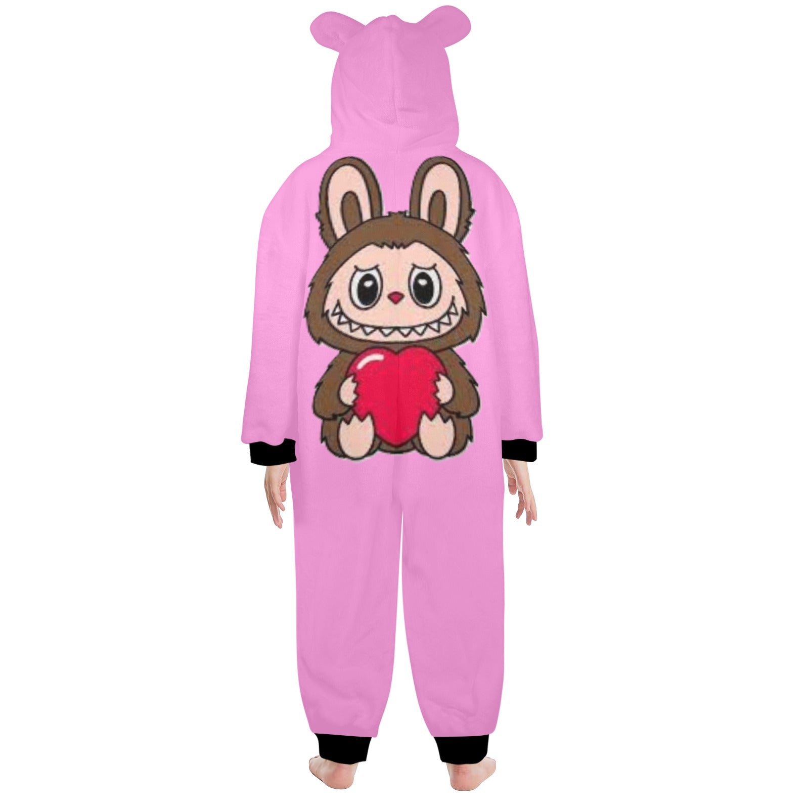 KSC's Exclusive Big Kids Onesie Labubu (8 to 15 Years) Pink Brown w/Heart