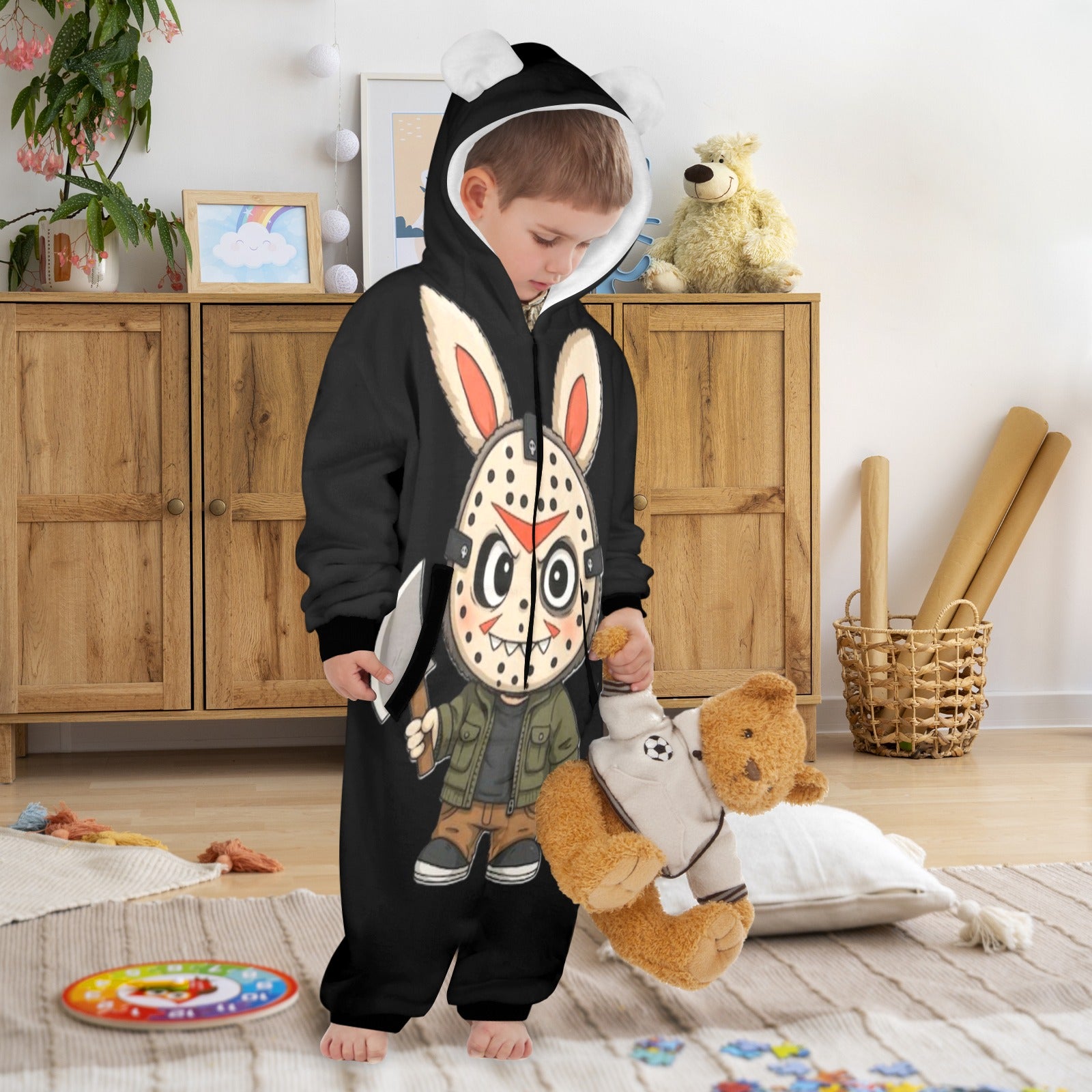 KSC's Halloween Exclusive Little Kids Unisex Onesie Labubu Jason Friday 13th
