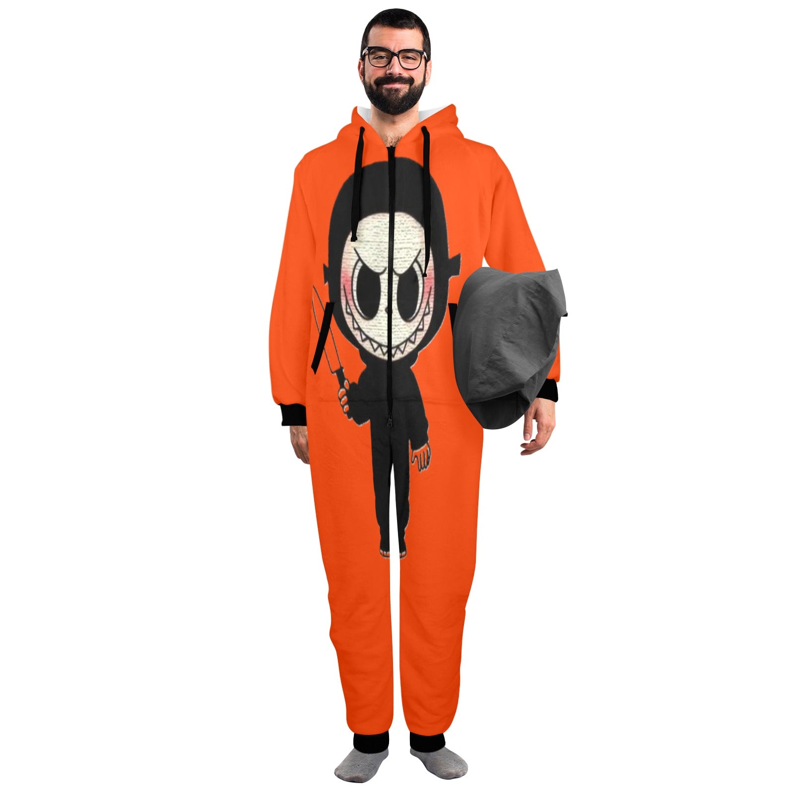 KSC's Exclusive Halloween Adult Unisex Onesie - Labubu Ghost Face Scary