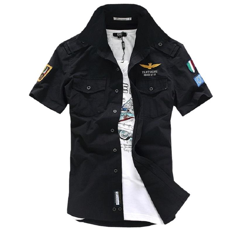New Hot Style- Mens Short Sleeve Military Style Shirt