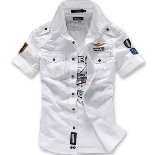 New Hot Style- Mens Short Sleeve Military Style Shirt