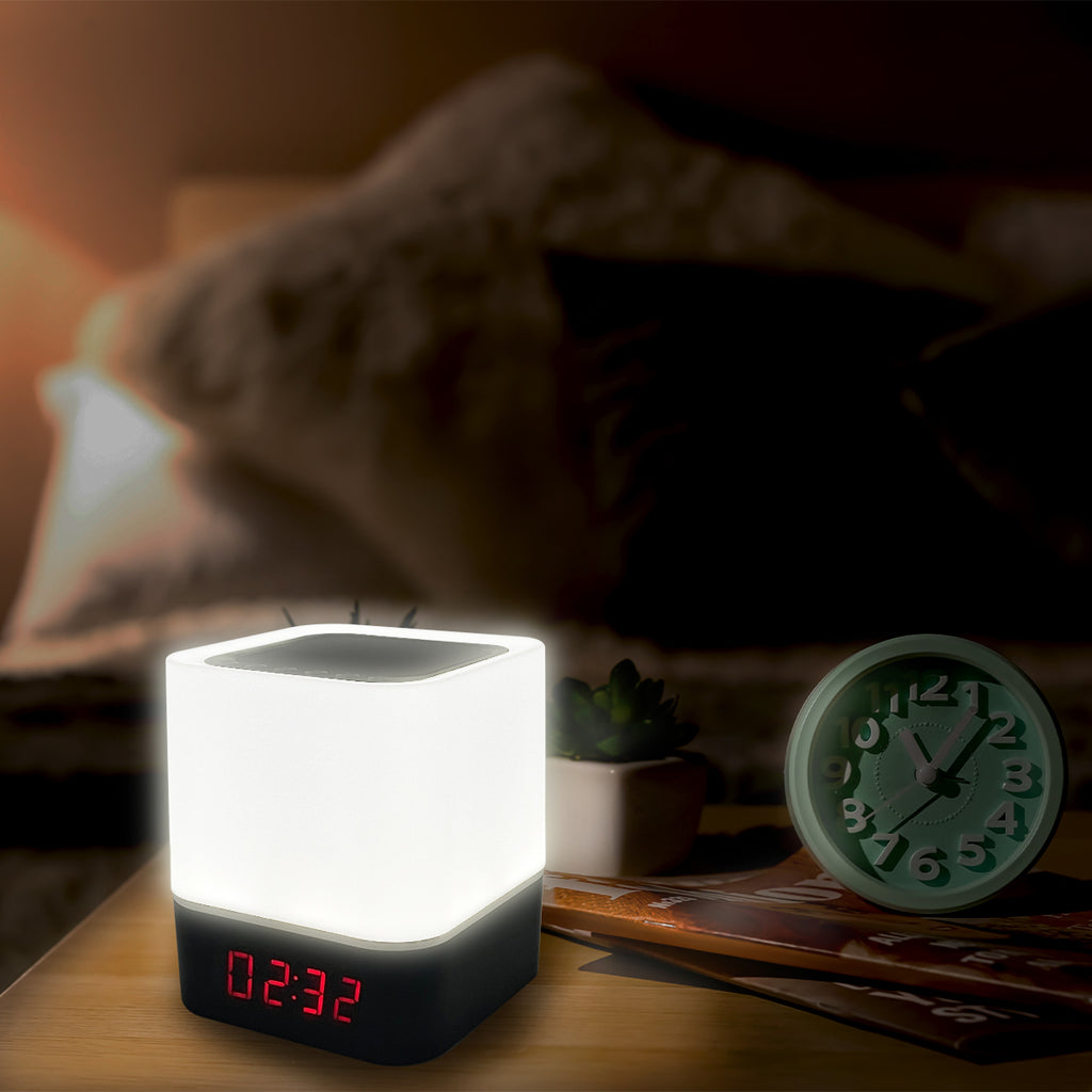 COOL COLOR CHANGING CUBE LAMP ALARM CLOCK/BLUETOOTH SPEAKER -Zunammy Color Changing Wireless Alarm Clock Speaker