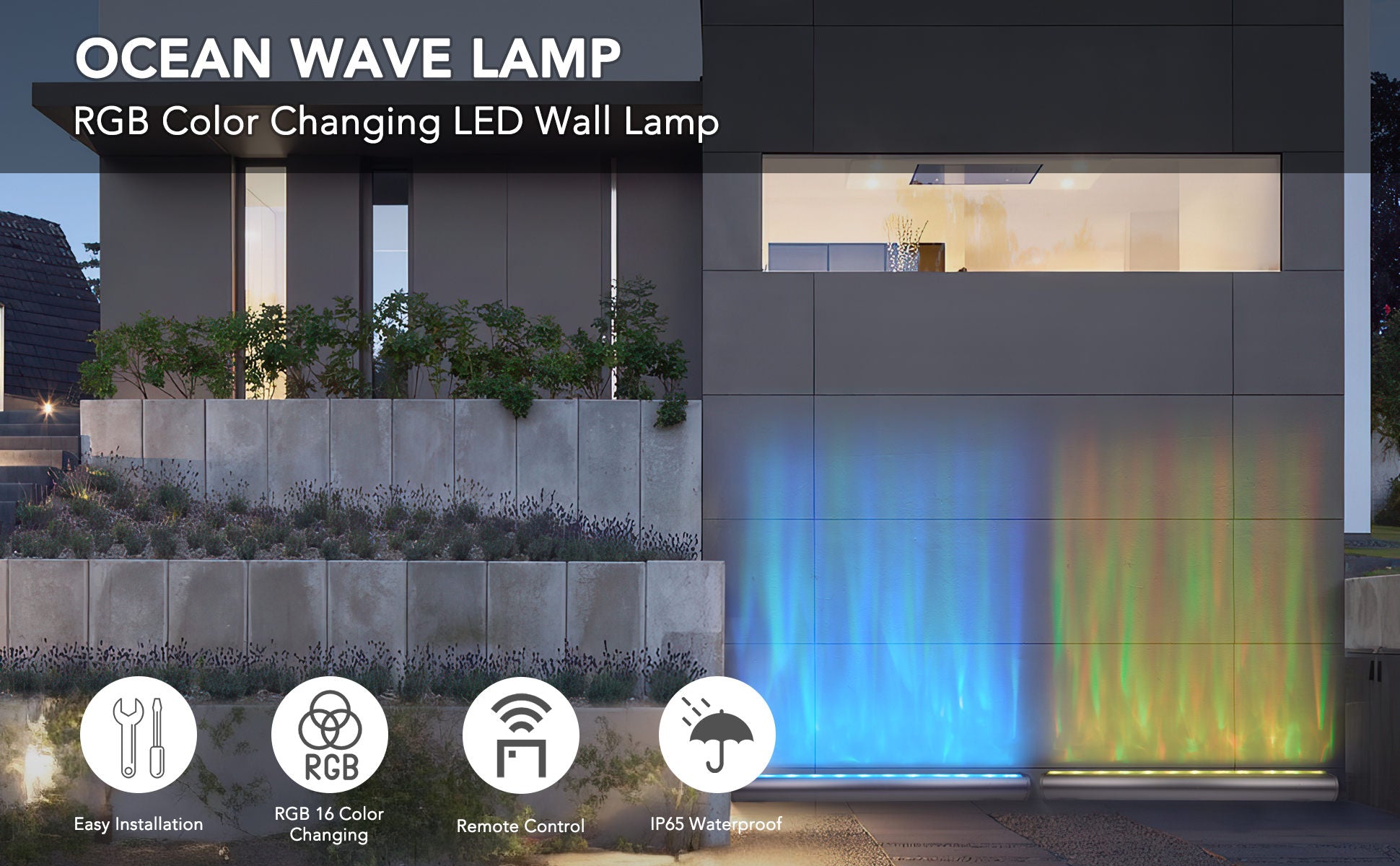 AURORA SKY LIGHT PROJECTOR - EP LIGHT Oudoor Waterproof RGBCW LED Projector Wall light Ambient Background Light Aurora Sky Wall Projector
