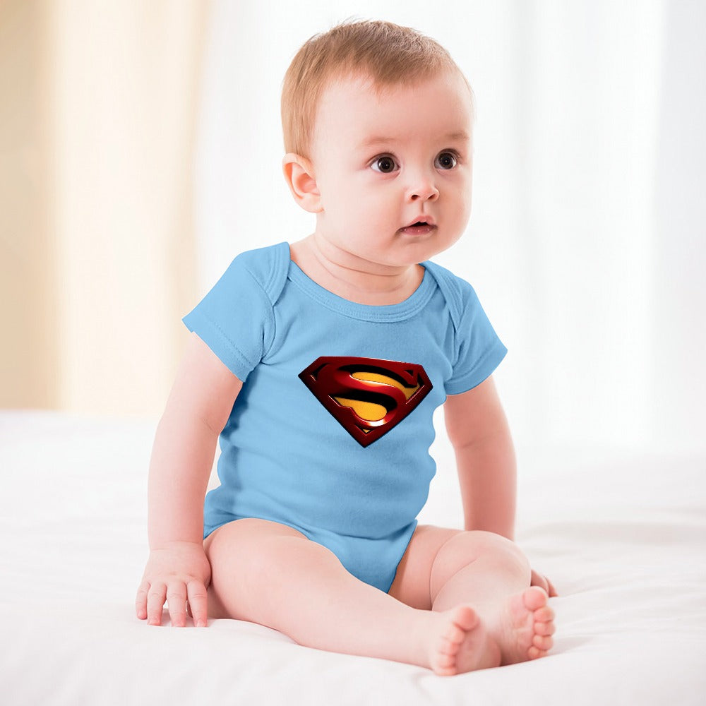 SUPER BABY PRINT DESIGNS BOYS Short -Sleeve Baby's Bodysuit - Super Boy/Man Prints