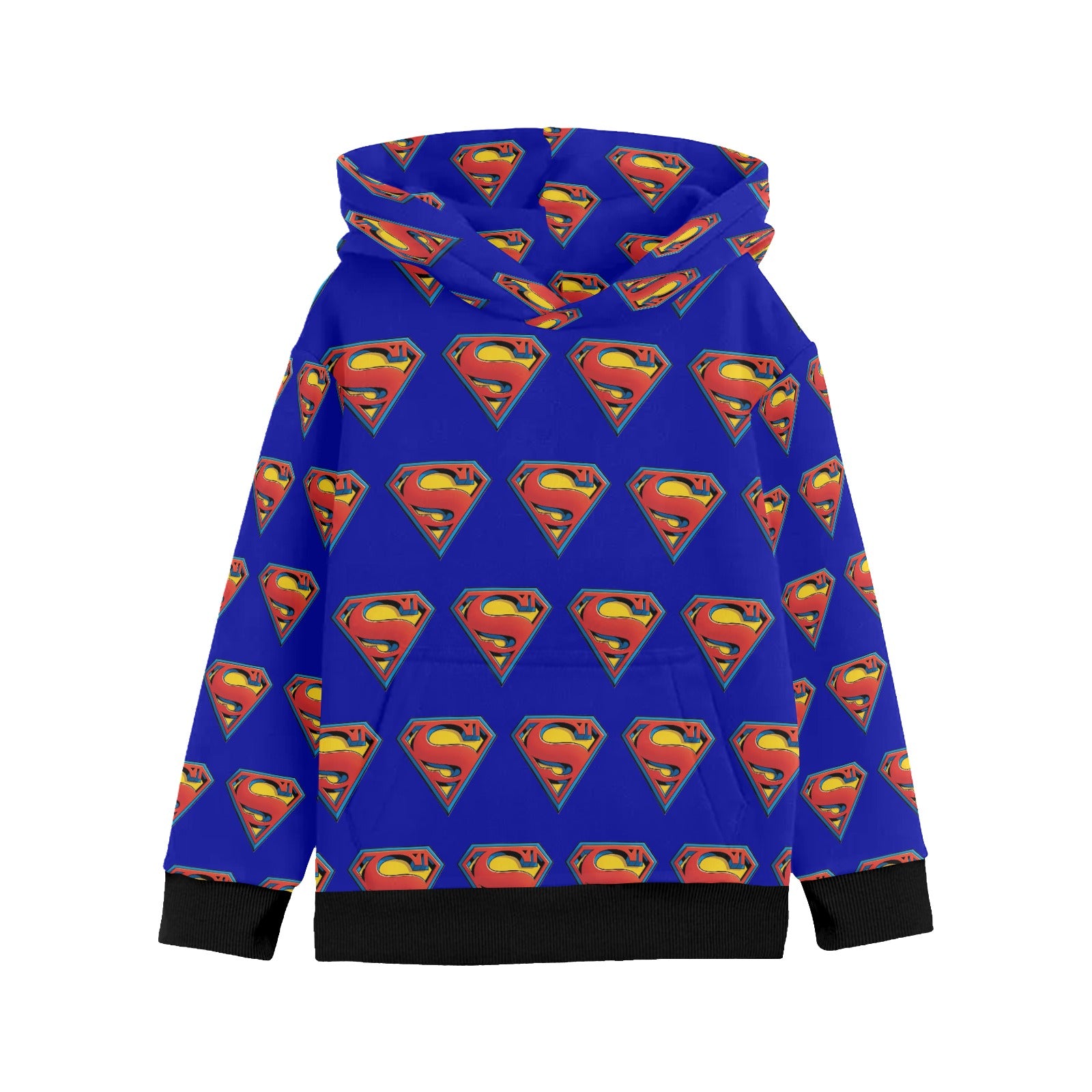 Super Hero Pattern -Little Boys' Long Sleeve Hoodie