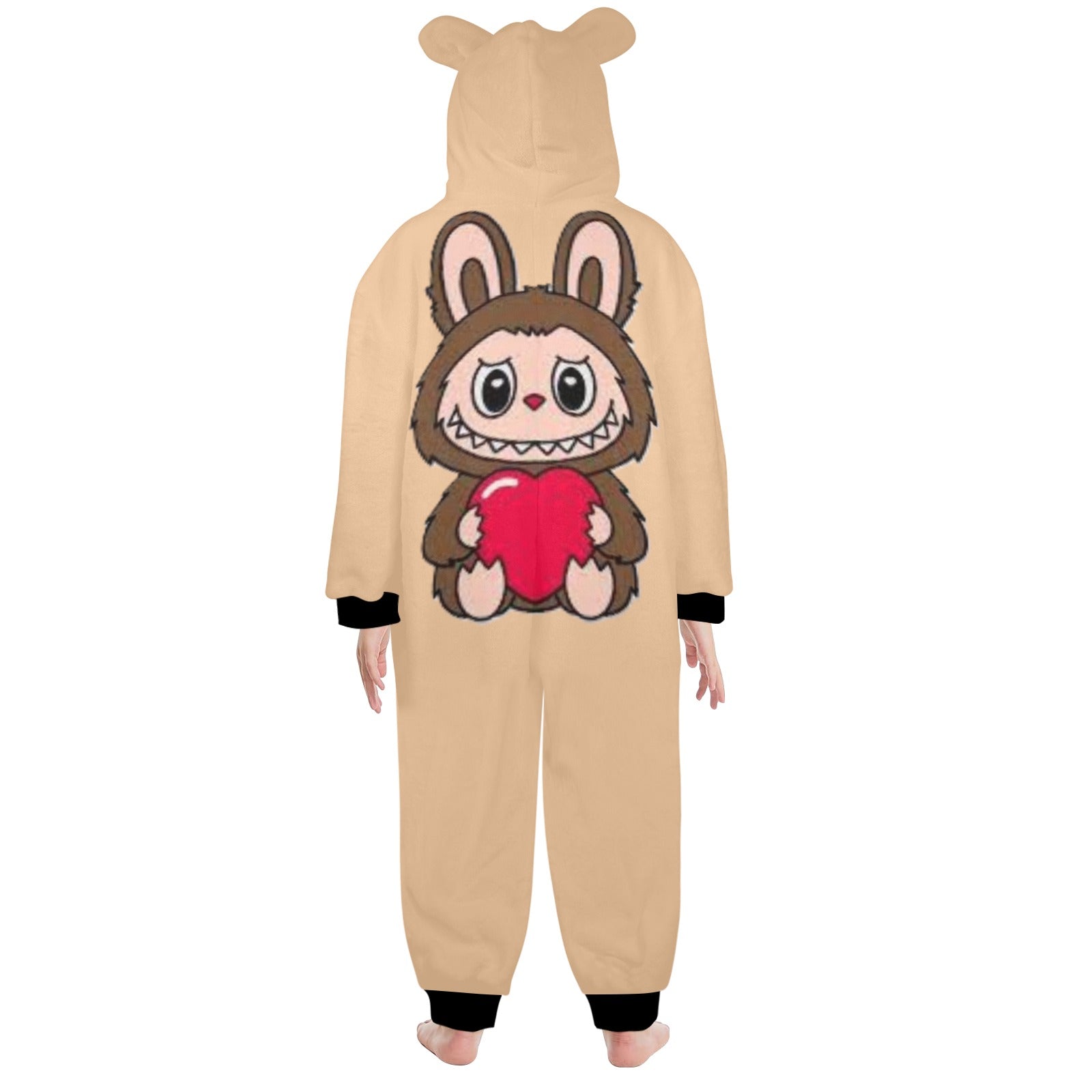 KSC's Exclusive Big Kids Onesie Labubu (8 to 15 Years) Tan Brown Labubu w/Heart