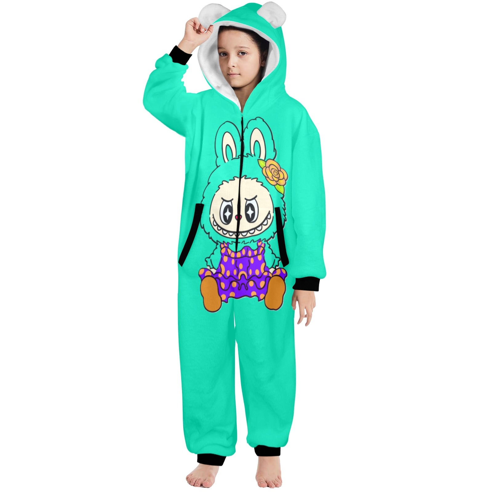 KSC's Exclusive Big Kids Onesie Labubu (8 to 15 Years) Teal with Teal Labubu