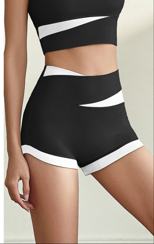 Imo's short, contrasting color, thin yoga wear, fashionable and beautiful back fitness clothes for women