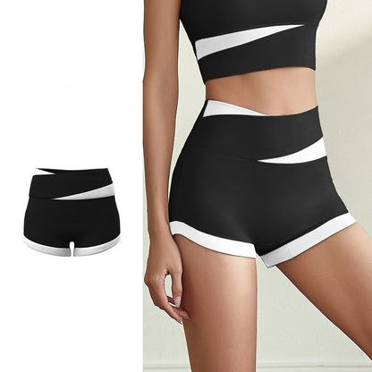 Imo's short, contrasting color, thin yoga wear, fashionable and beautiful back fitness clothes for women