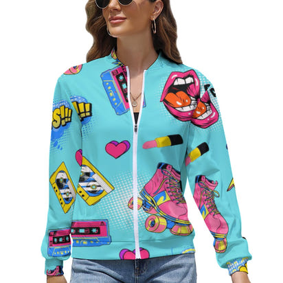 KSC's Limited Edition Pop Art Designs Women's Long Sleeve Zipper Jacket (10 Options) - KSC's Limited Edition Pop Art Collections