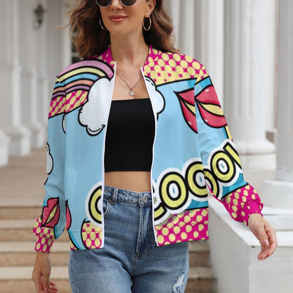 KSC's Limited Edition Pop Art Designs Women's Long Sleeve Zipper Jacket (10 Options) - KSC's Limited Edition Pop Art Collections