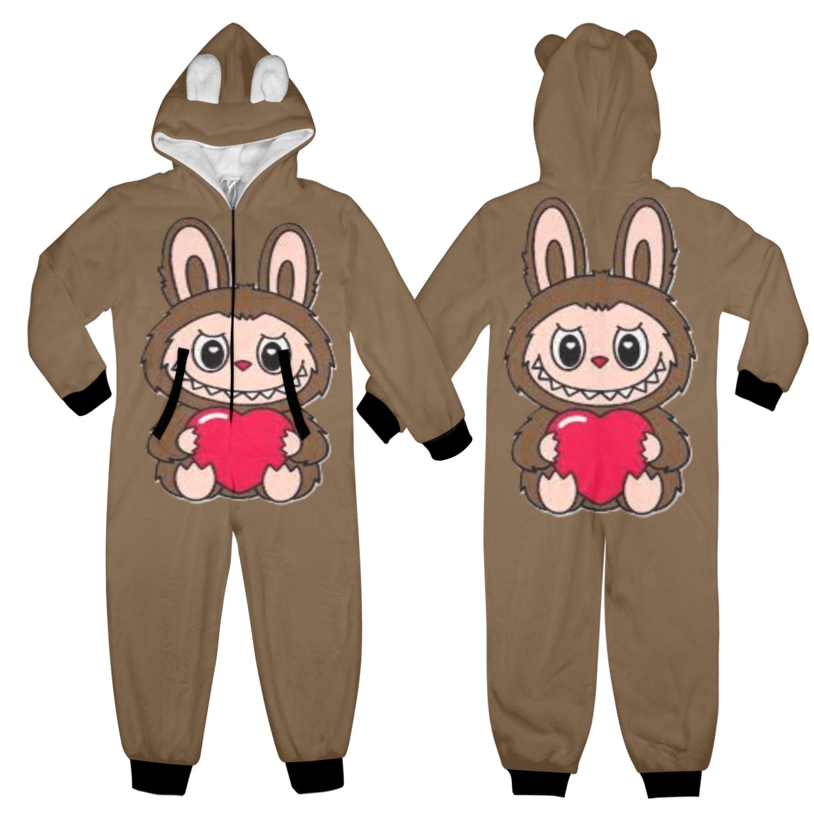 KSC's Exclusive Big Kids Onesie Labubu (8 to 15 Years) Brown Brown Labubu w/Heart