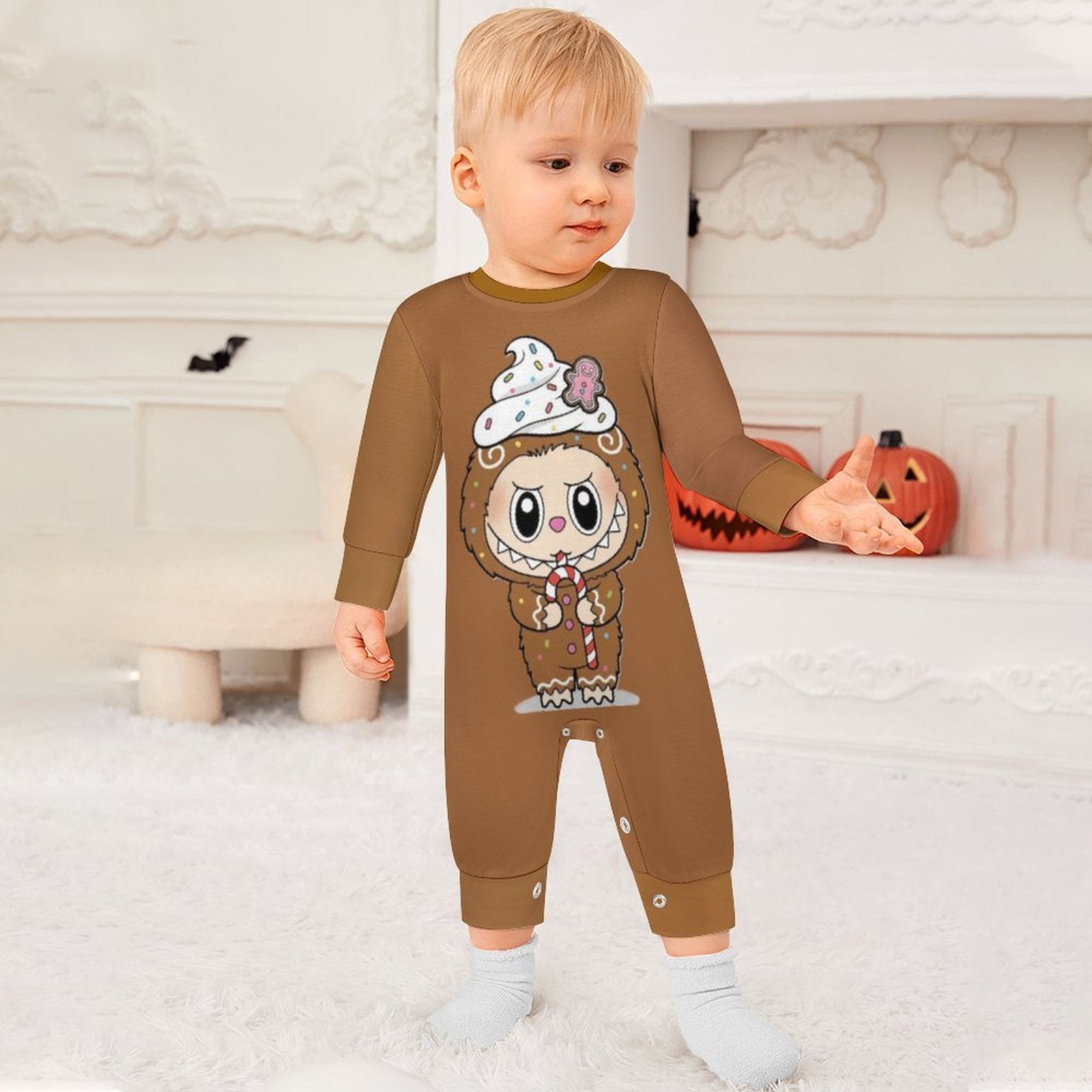 Baby Christmas CupCake Labubu Onesie Romper Long Sleeve Baby Romper