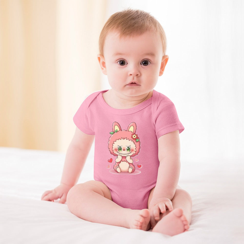 KSC's Cute Baby Labubu Girl Body Suit -Short -Sleeve Baby's Bodysuit