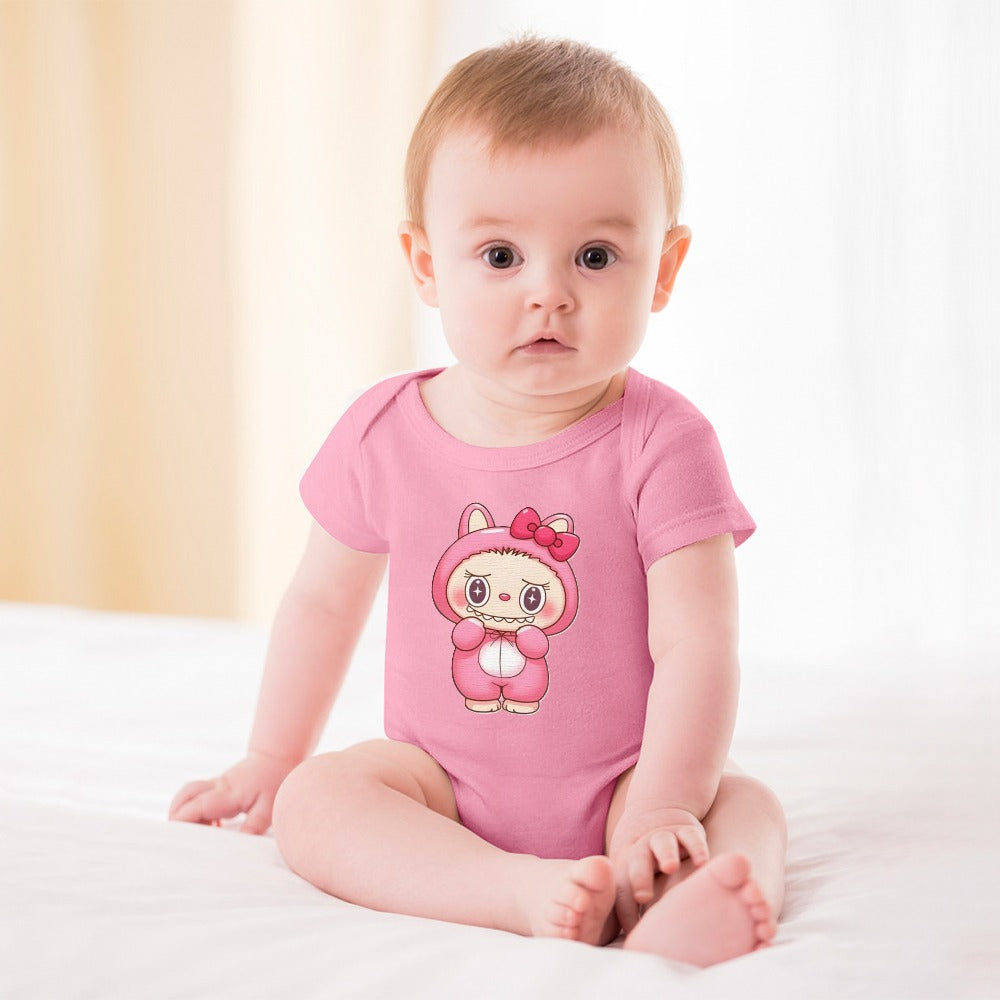 KSC's Cute Baby Labubu Girl Body Suit -Short -Sleeve Baby's Bodysuit