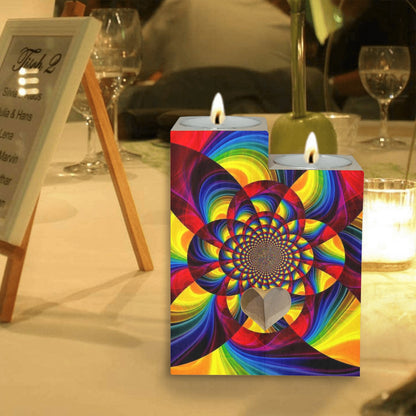Kaleidoscope Design Candle Holders Wooden Candle Holder (Without Candle)