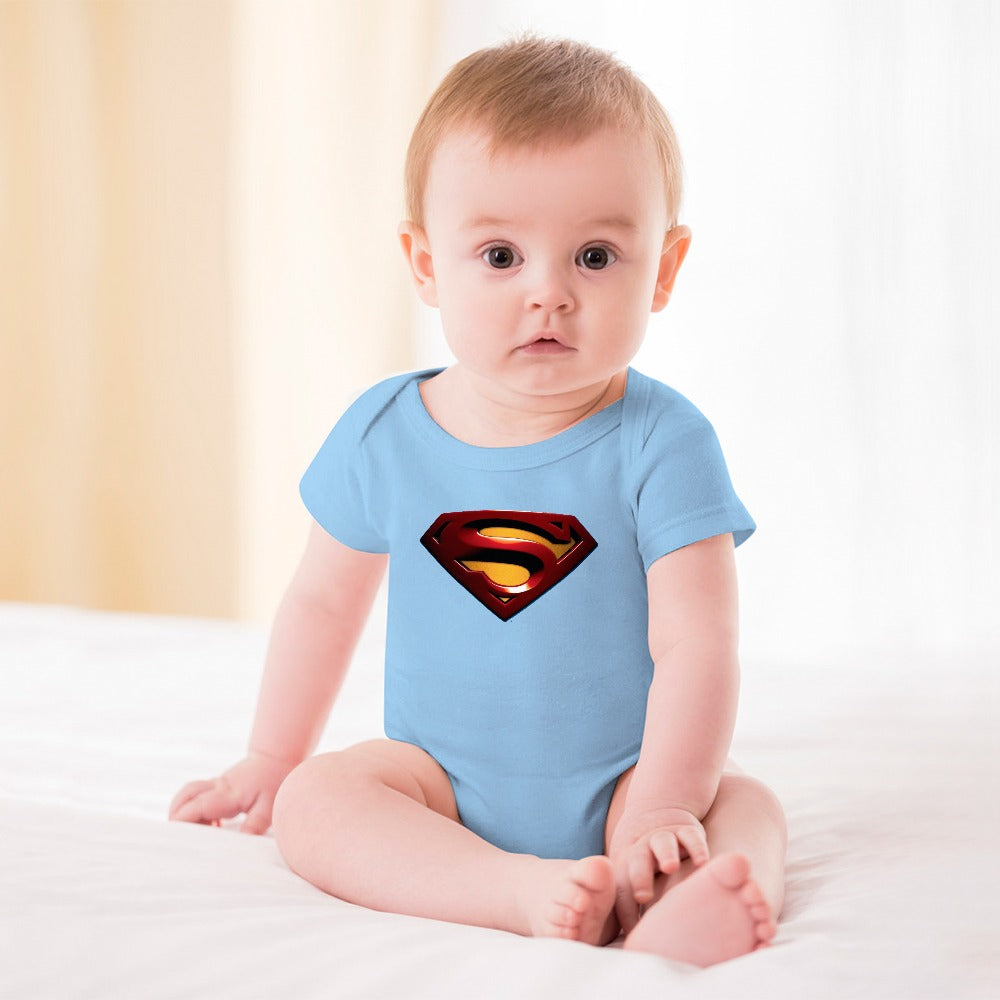 SUPER BABY PRINT DESIGNS BOYS Short -Sleeve Baby's Bodysuit - Super Boy/Man Prints