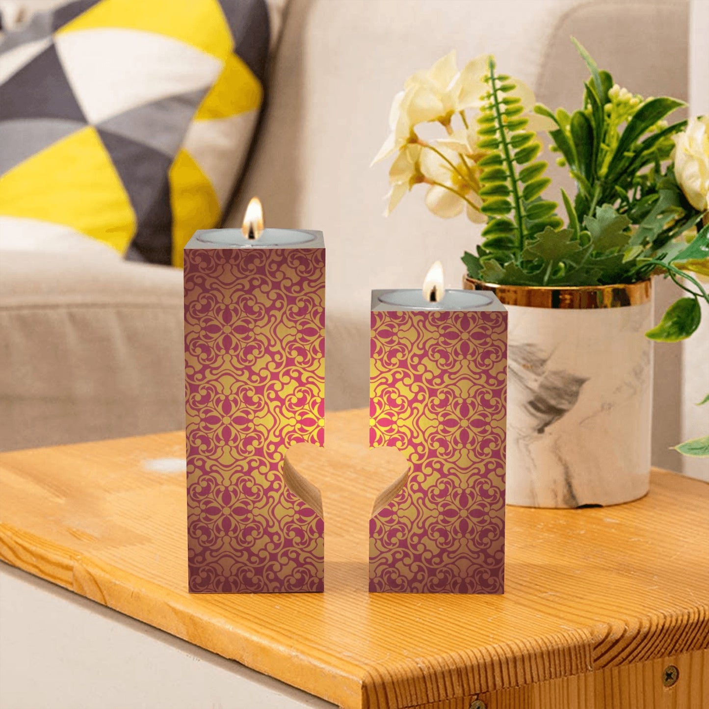 Baroque Design Candle Holders Wooden Candle Holder (Without Candle)