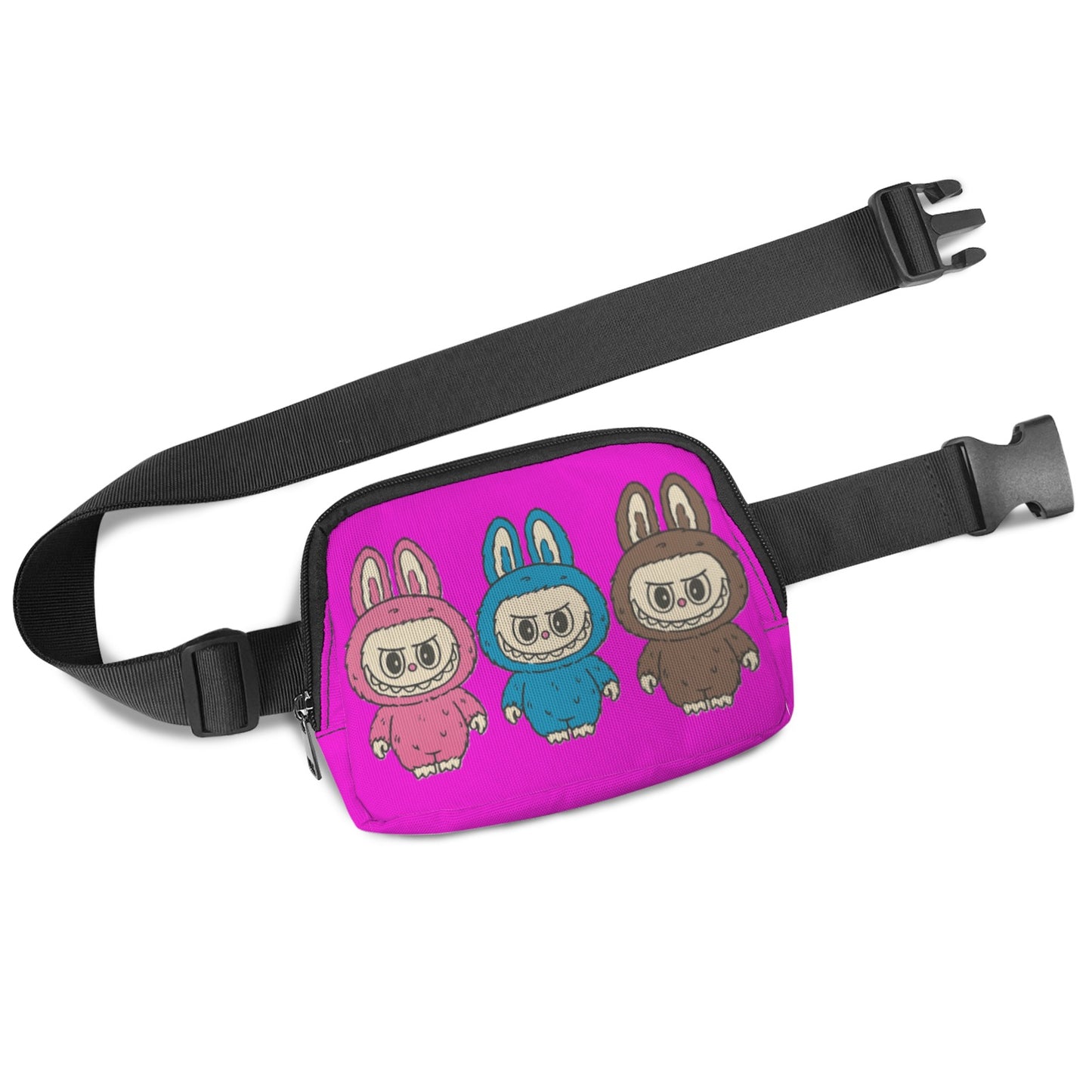 Labubu Triple Threat Fanny Pack Set – 3x the Style, All Ages Welcome -Three Labubus Cross Body Bags - Fanny Bags for Adults & Kids