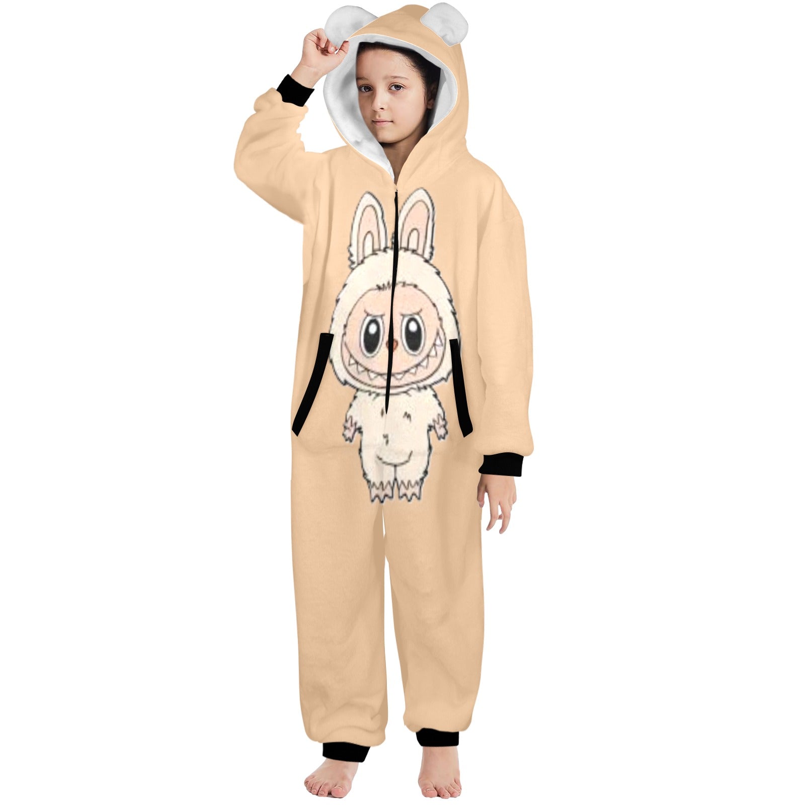 KSC's Exclusive Big Kids Onesie Labubu (8 to 15 Years) Tan White Labubu