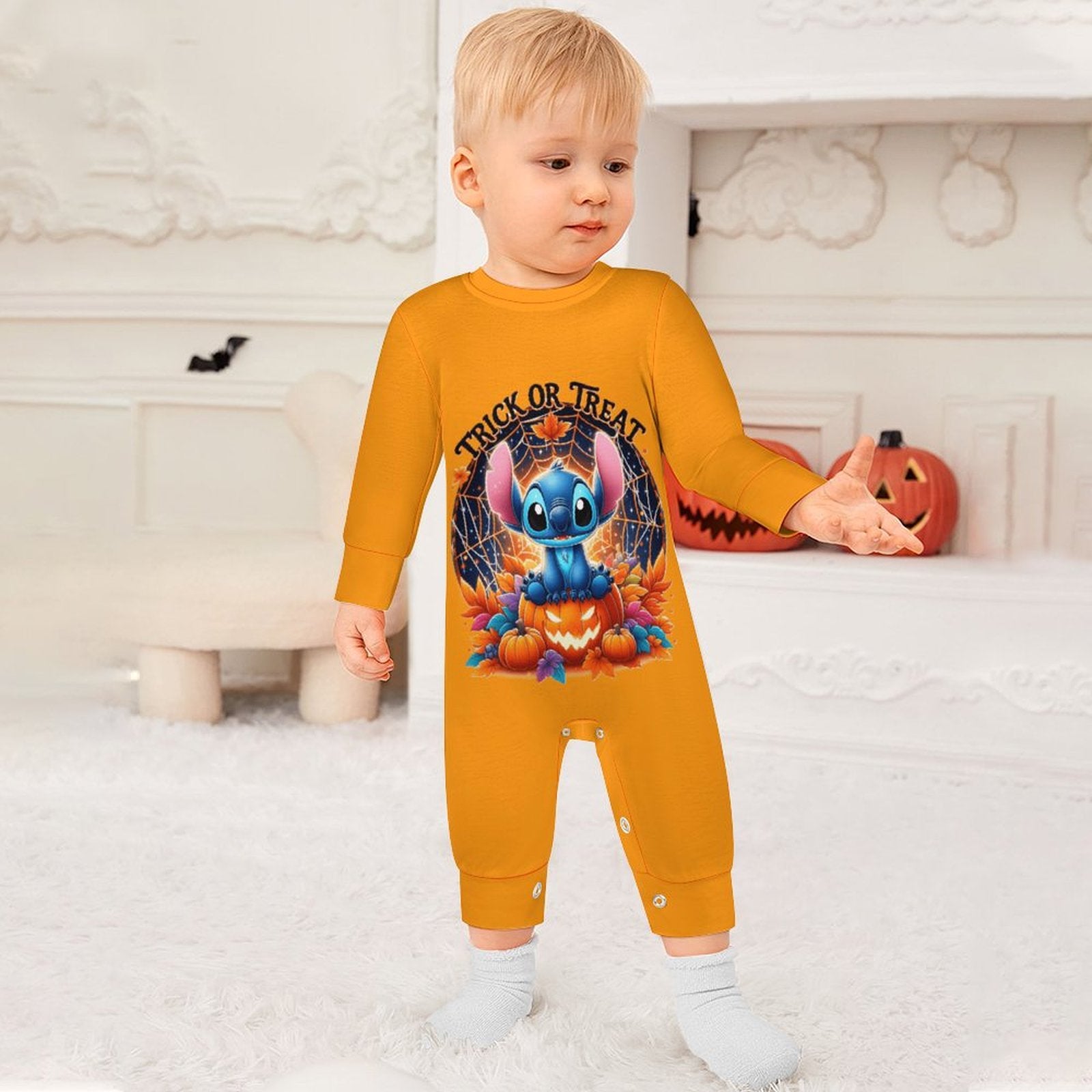Baby Halloween Stitch Onesie Romper Long Sleeve Baby Romper