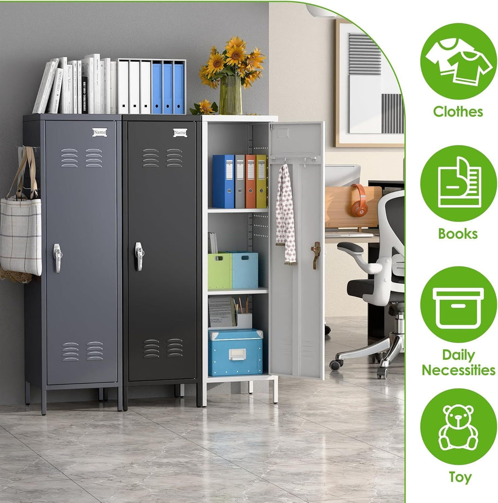 Metal Lockers For Kids, Teens, College Dorms, or Employees With Handle,Metal Storage Locker