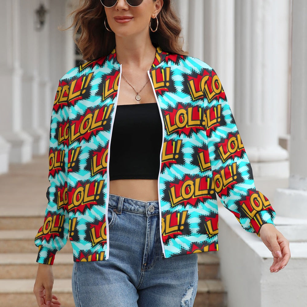 KSC's Limited Edition Pop Art Designs Women's Long Sleeve Zipper Jacket (10 Options) - KSC's Limited Edition Pop Art Collections