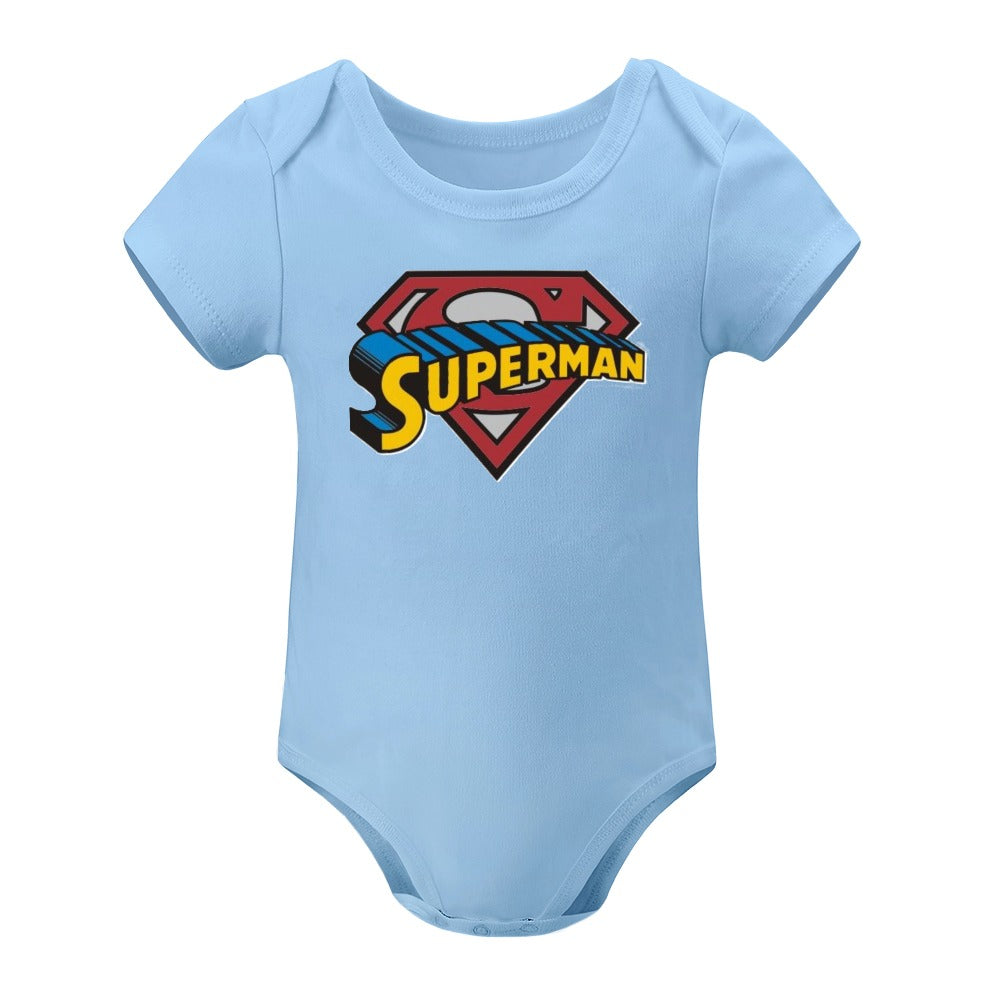 SUPER BABY PRINT DESIGNS BOYS Short -Sleeve Baby's Bodysuit - Super Boy/Man Prints