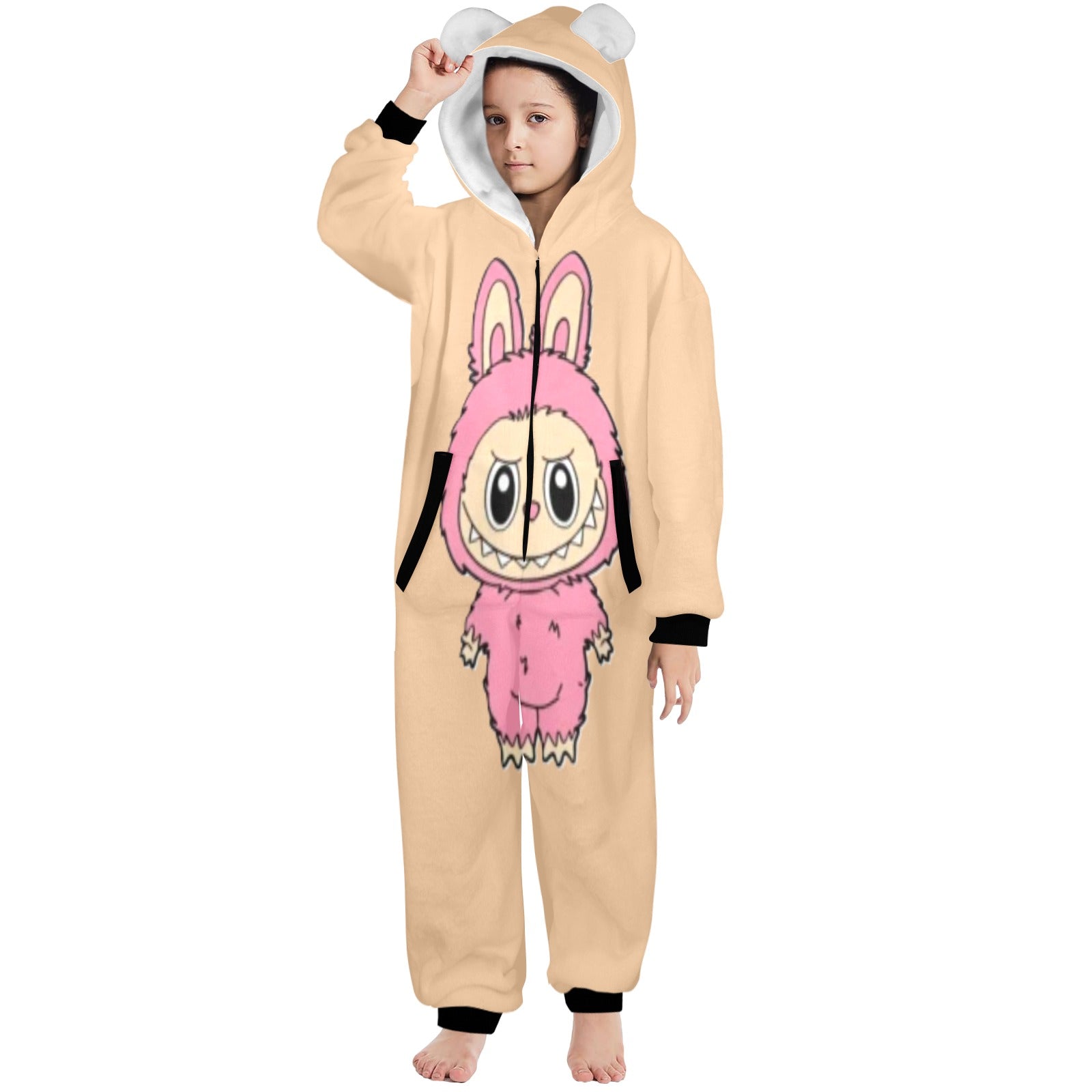 KSC's Exclusive Big Kids Onesie Labubu (8 to 15 Years) Tan Pink Labubu