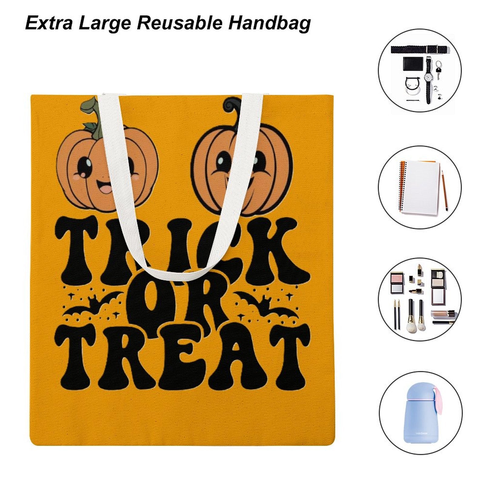 Halloween Trick Or Treat Tote Bag - Canvas Tote Bag Single Canvas Tote Bag-38x41CM