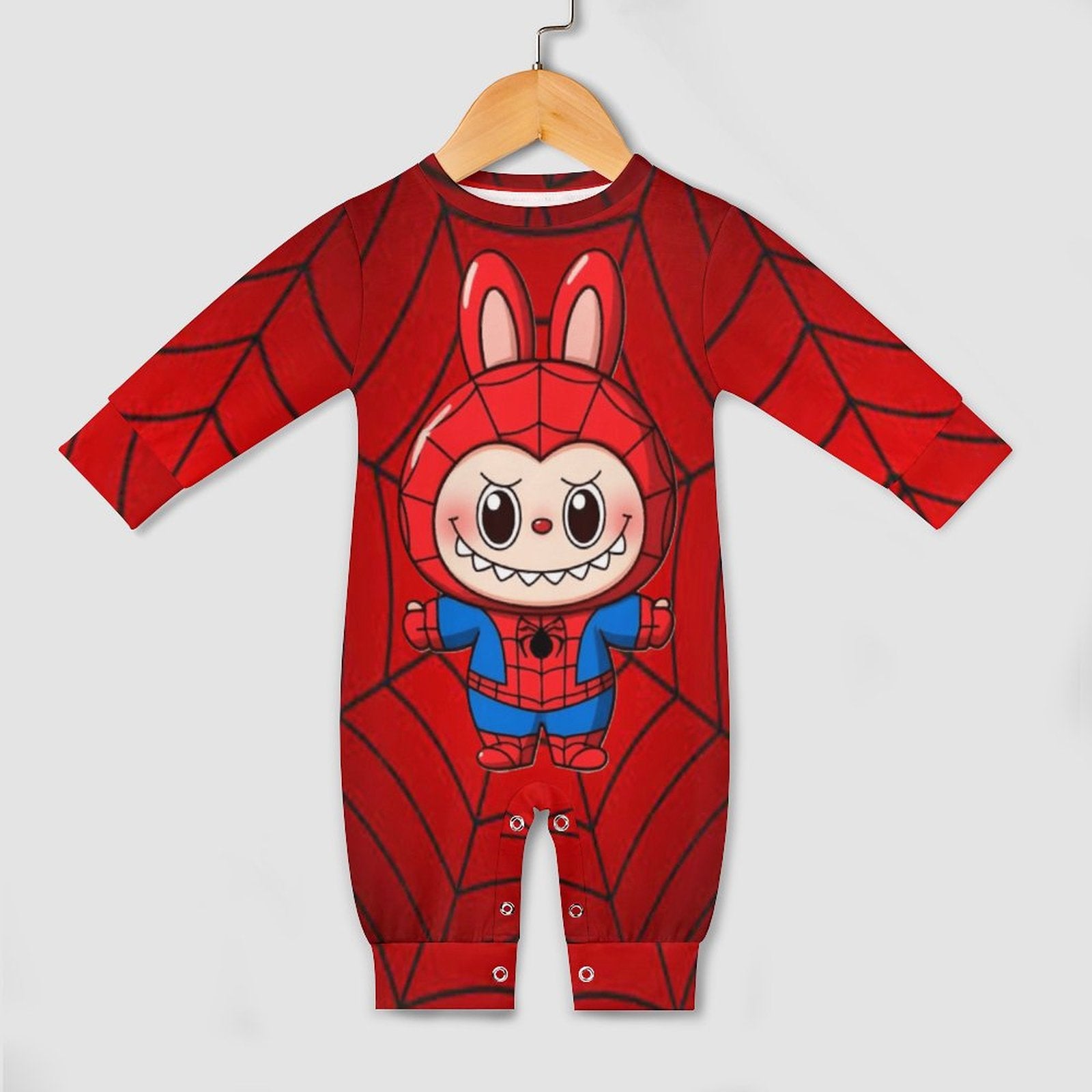 Spiderman Labubu Onesie Romper Long Sleeve with Hat